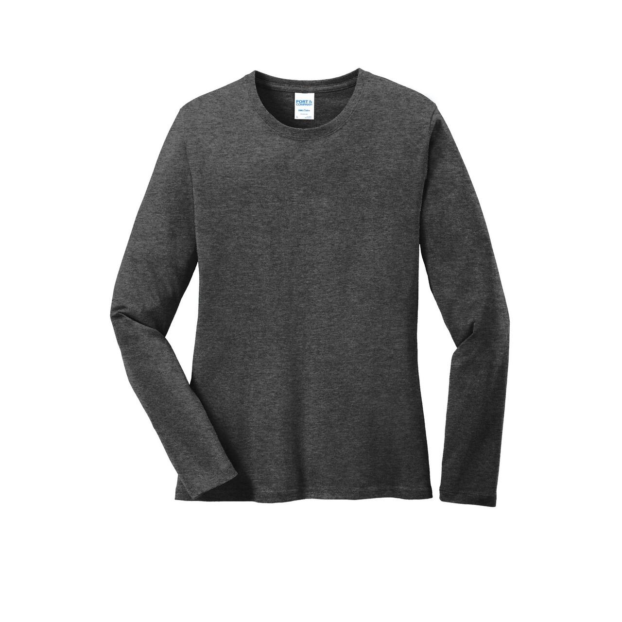 Port & Company® Core Cotton Neutrals Long Sleeve Ladies T-Shirt
